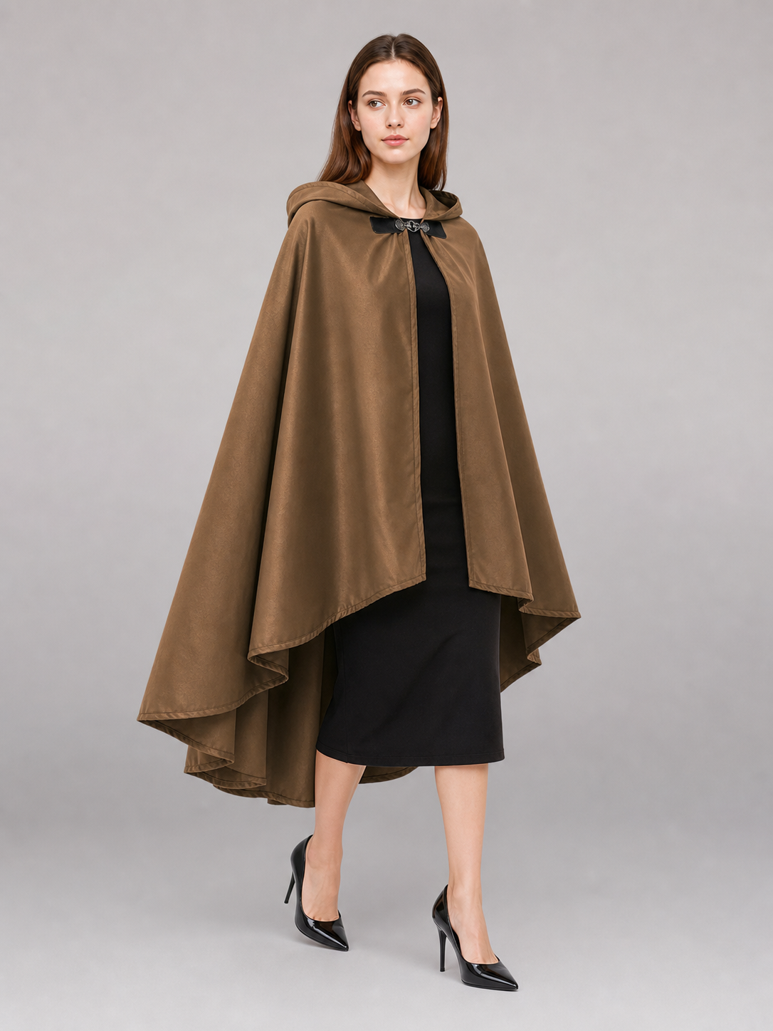 Brown Hooded Costume Cloak