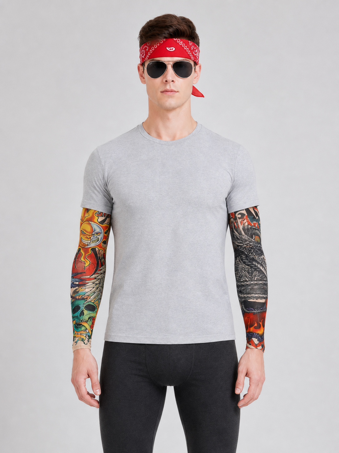 Rock outfit with bandana, glasses, and accessories