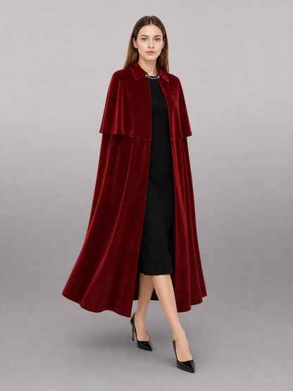 Long Burgundy Vampire Carnival Cape