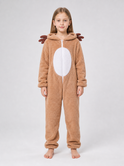 Reindeer costume with hood and zipper