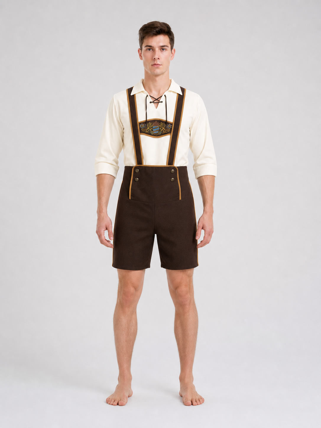 Bavarian Oktoberfest Costume with Shorts and Hat