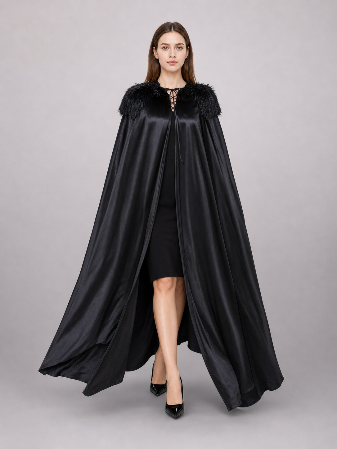 Black Costume Cloak for Witch Cosplay
