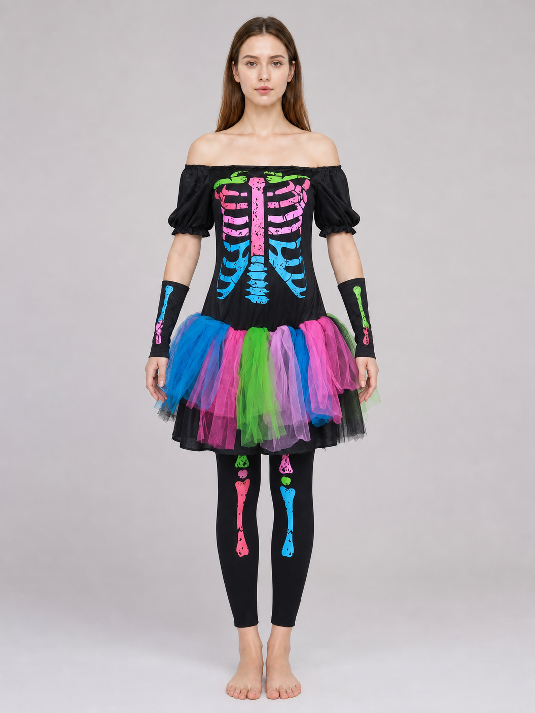 Halloween Skeleton Costume with a Tutu Skirt