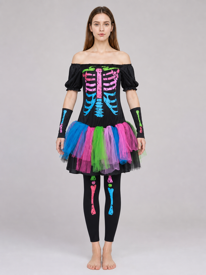 Halloween Skeleton Costume with a Tutu Skirt