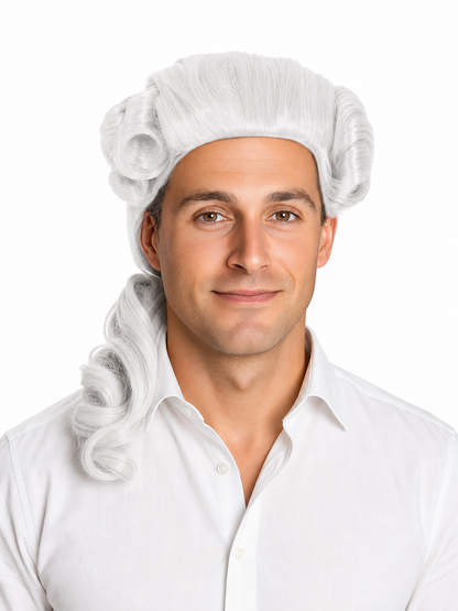 White Colonial-Style Costume Wig