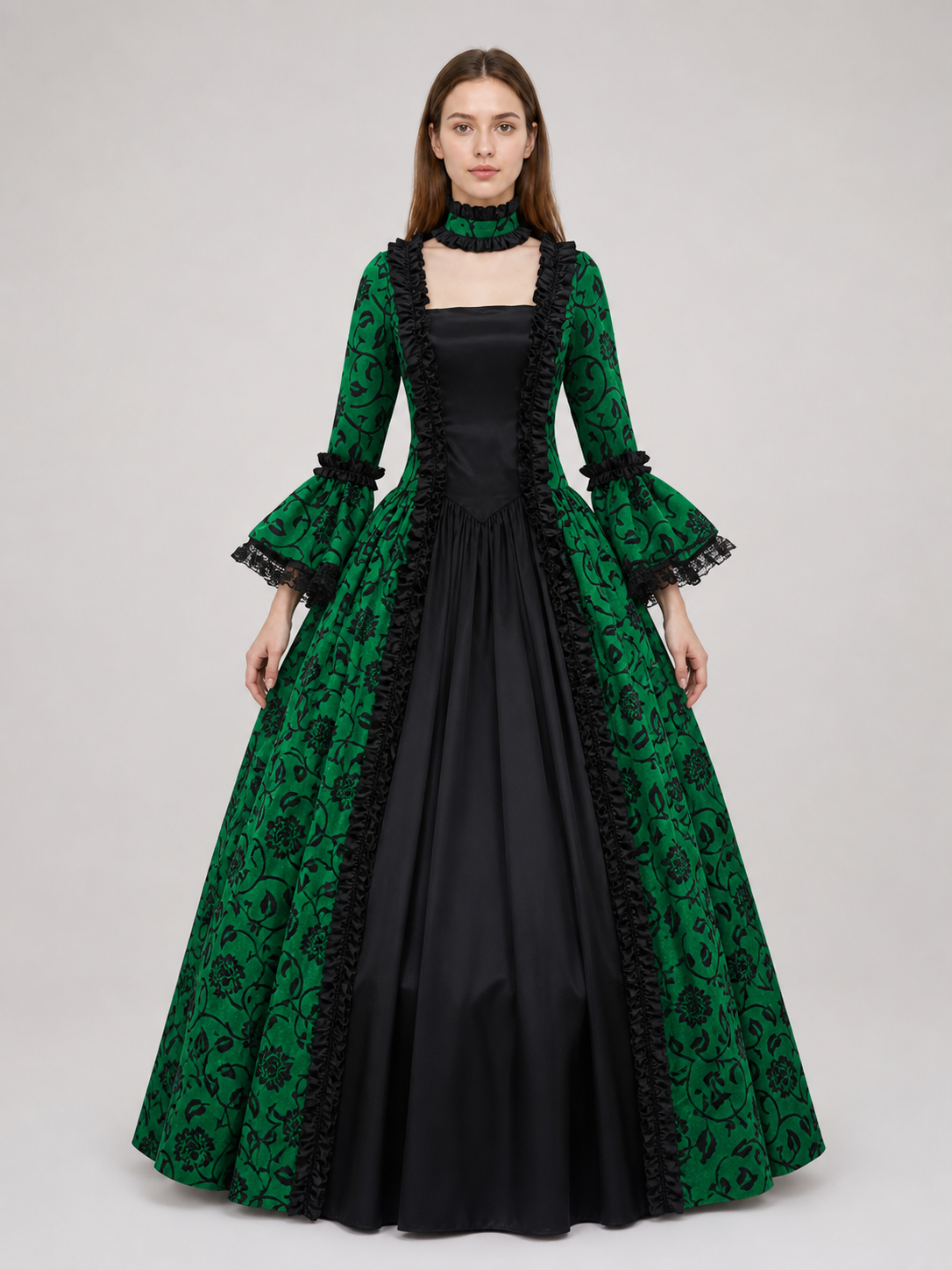 Victorian Gothic Dress with a Full Skirt