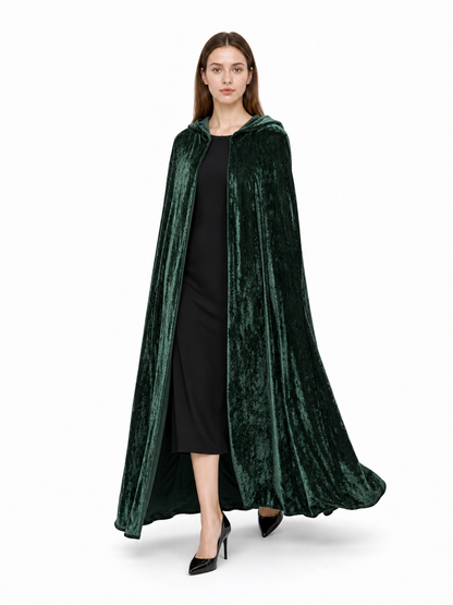 Hooded Dark Green Costume Cloak