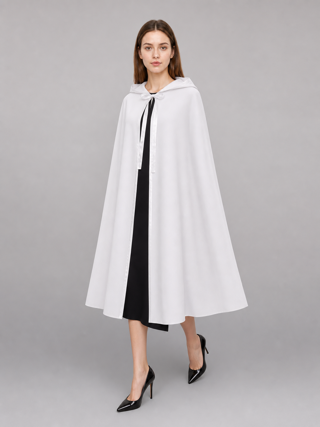 White Hooded Carnival Cloak for Cosplay