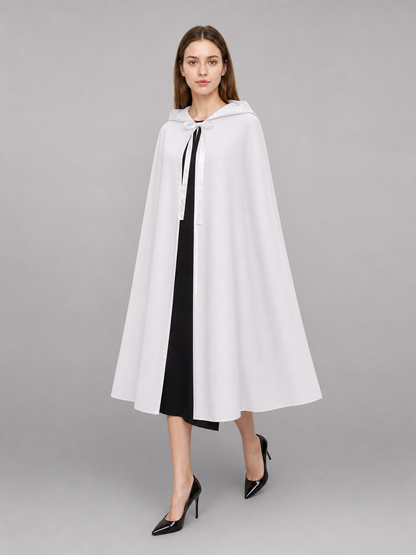 White Hooded Carnival Cloak for Cosplay