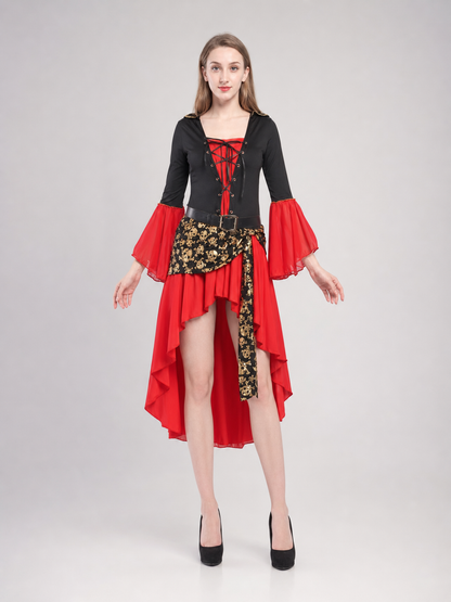 Pirate Carnival Costume: Dress, Hat, and Belt