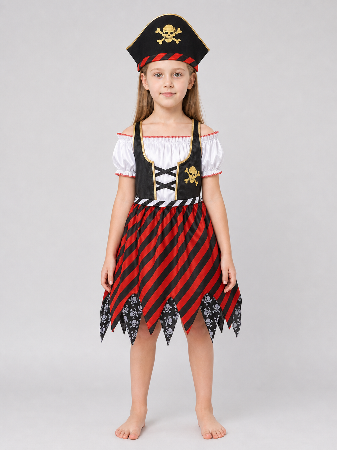 Pirate Costume Dress with Hat and Eye Patch