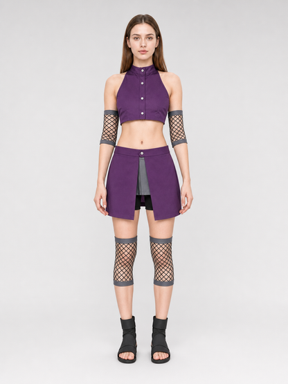 Yamanaka Ino Cosplay Costume: Top, Shorts, and Accessories