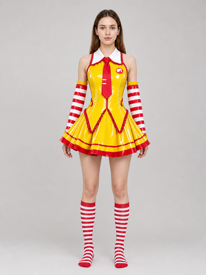 Cosplay Costume with Dress, Sleeves, and Stockings