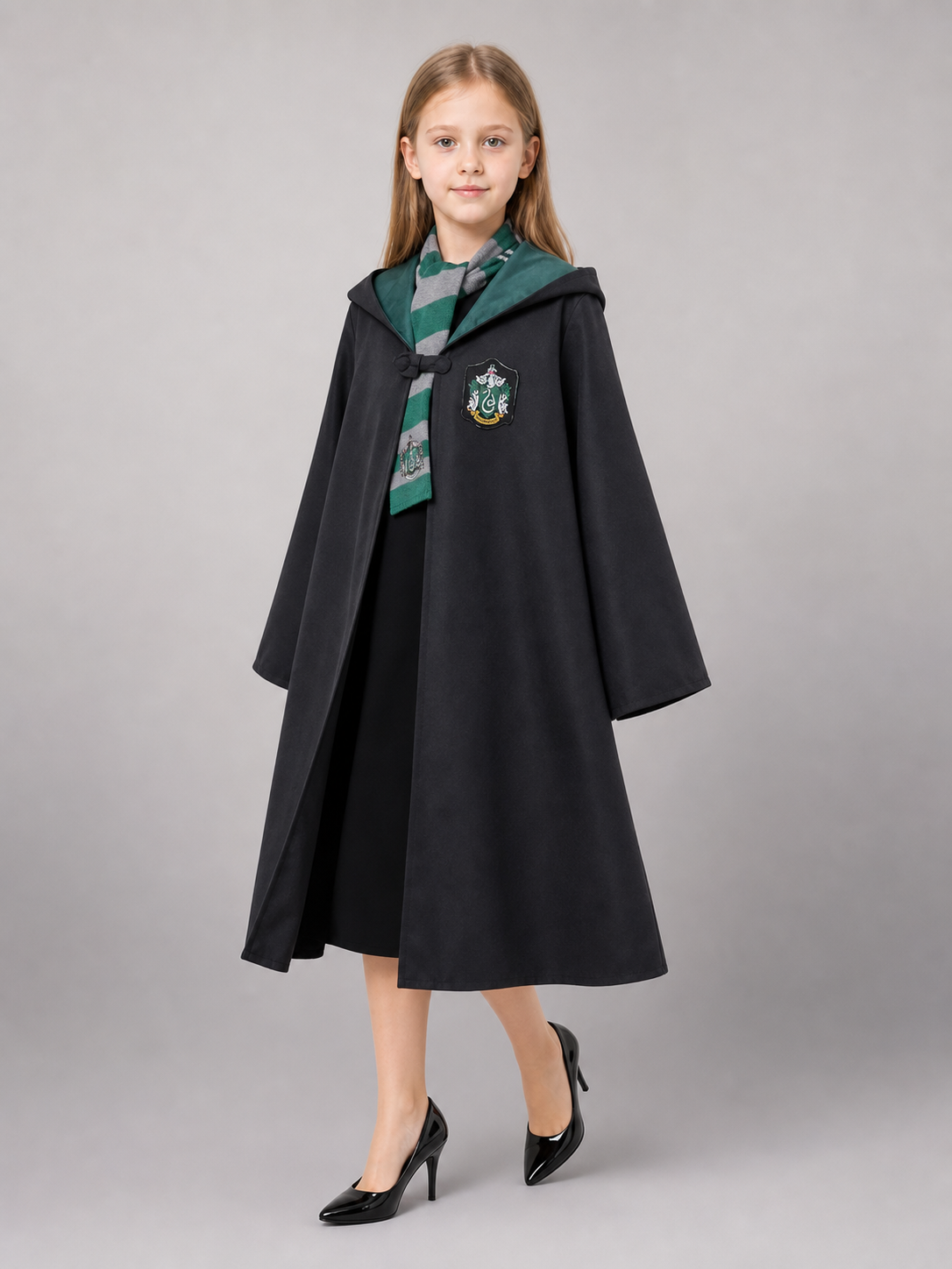 Black Hooded Costume Cloak for Cosplay