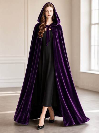 Dark Purple Carnival Cape with Hood