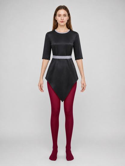Amity Cosplay Costume: Black Top and Burgundy Bottom