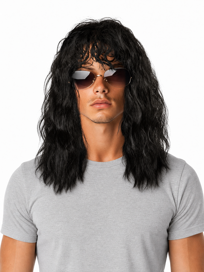 Long Black Punk Wig for Cosplay