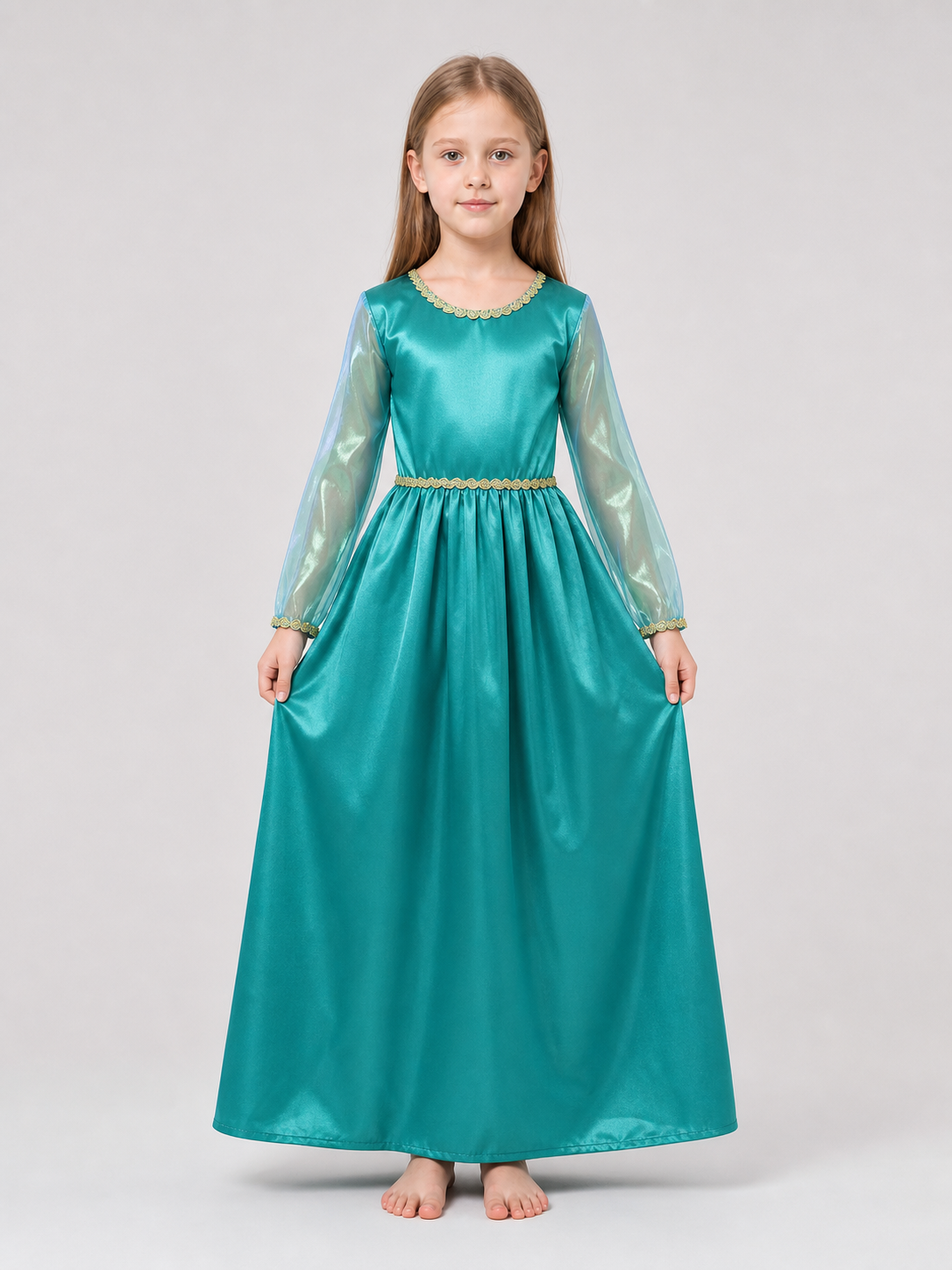 Green fairy-elf costume with wings and headband