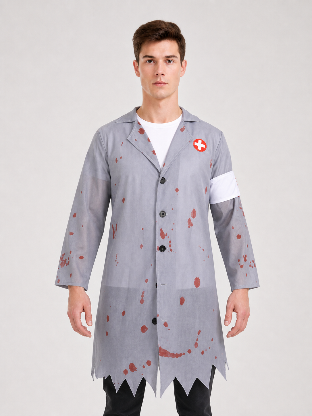 Doctor Costume with Blood Stains and Knife