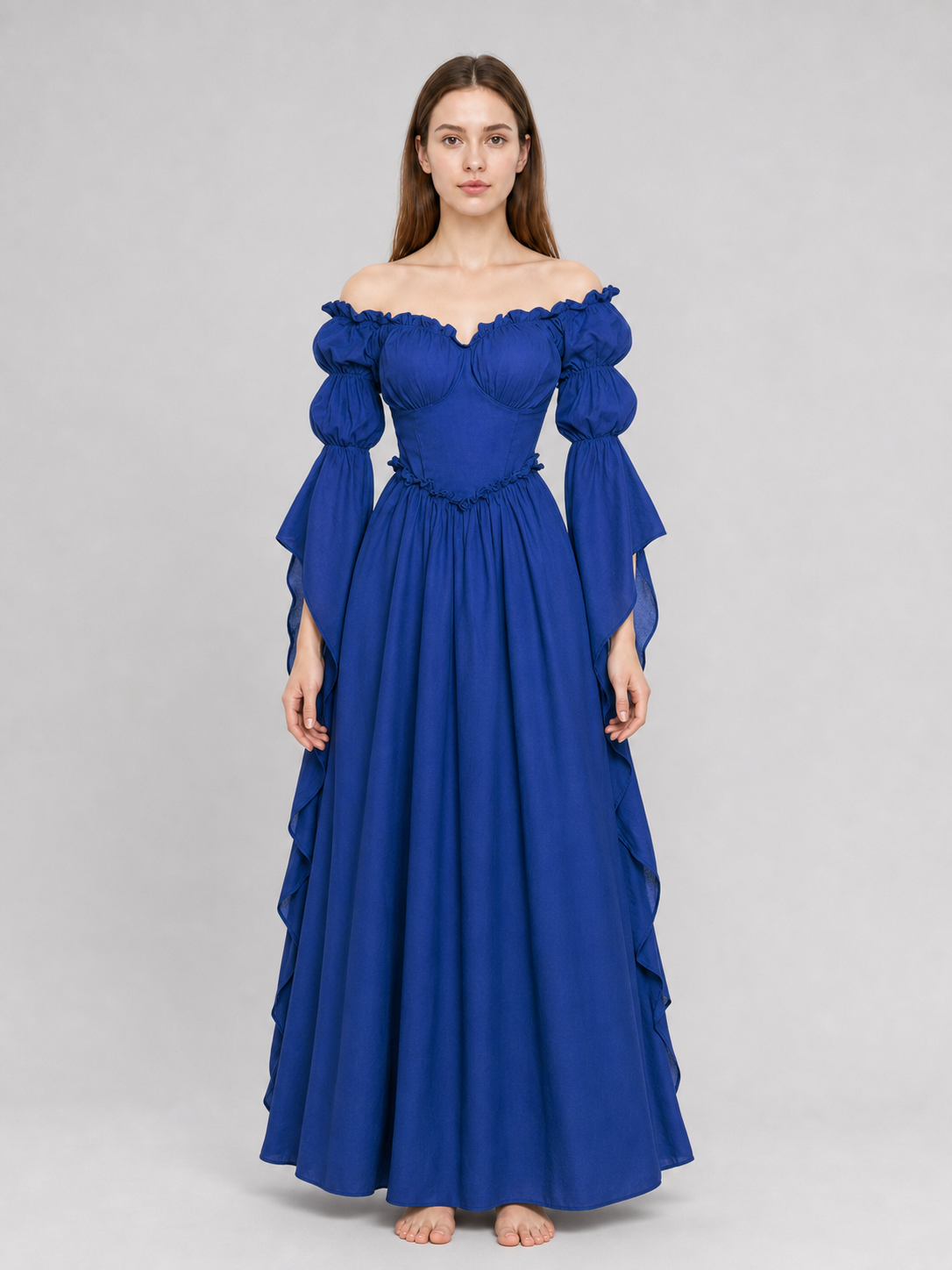 Vintage-Style Medieval Dress, Blue