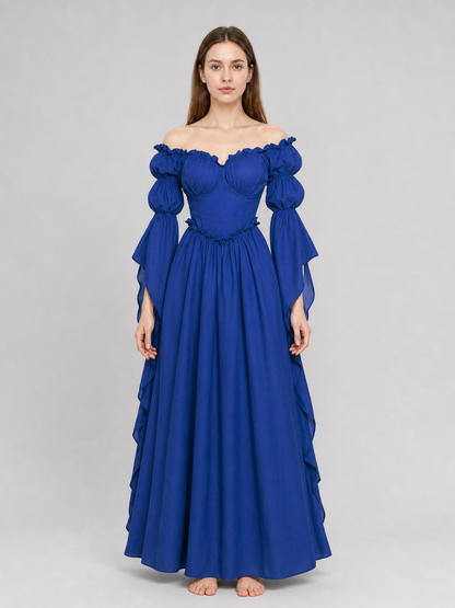 Vintage-Style Medieval Dress, Blue