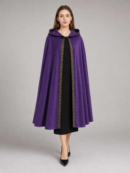 Purple Hooded Velvet Costume Cape product view 24