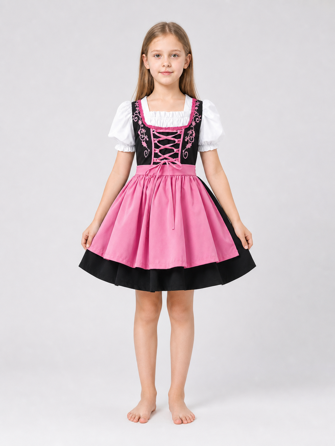 Children’s Carnival Costume: Dress, Apron, and Accessories