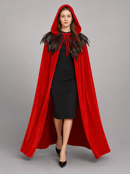Red Gothic Hooded Costume Cape