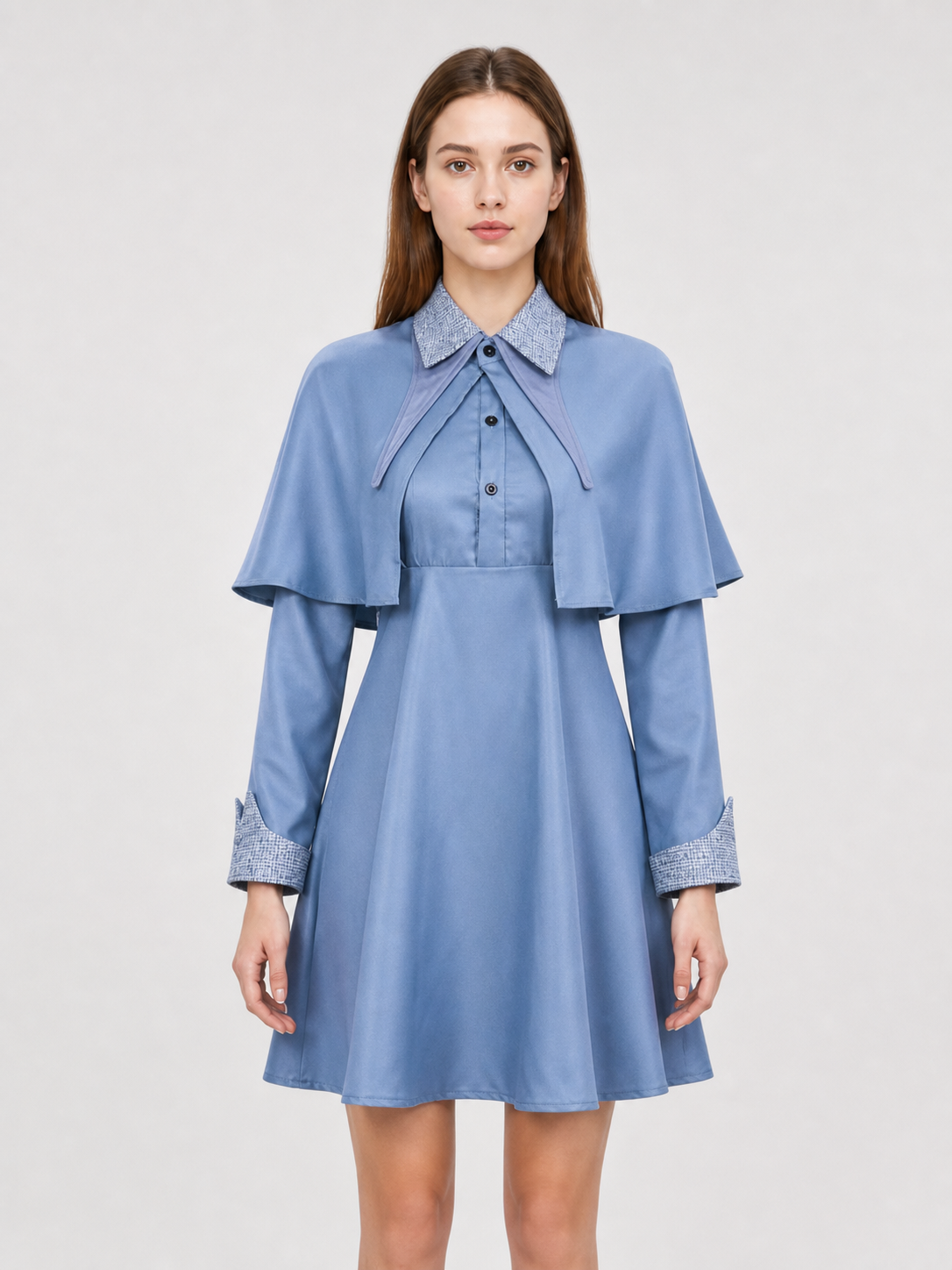 Beauxbatons Cosplay Dress with Capelet, Blue