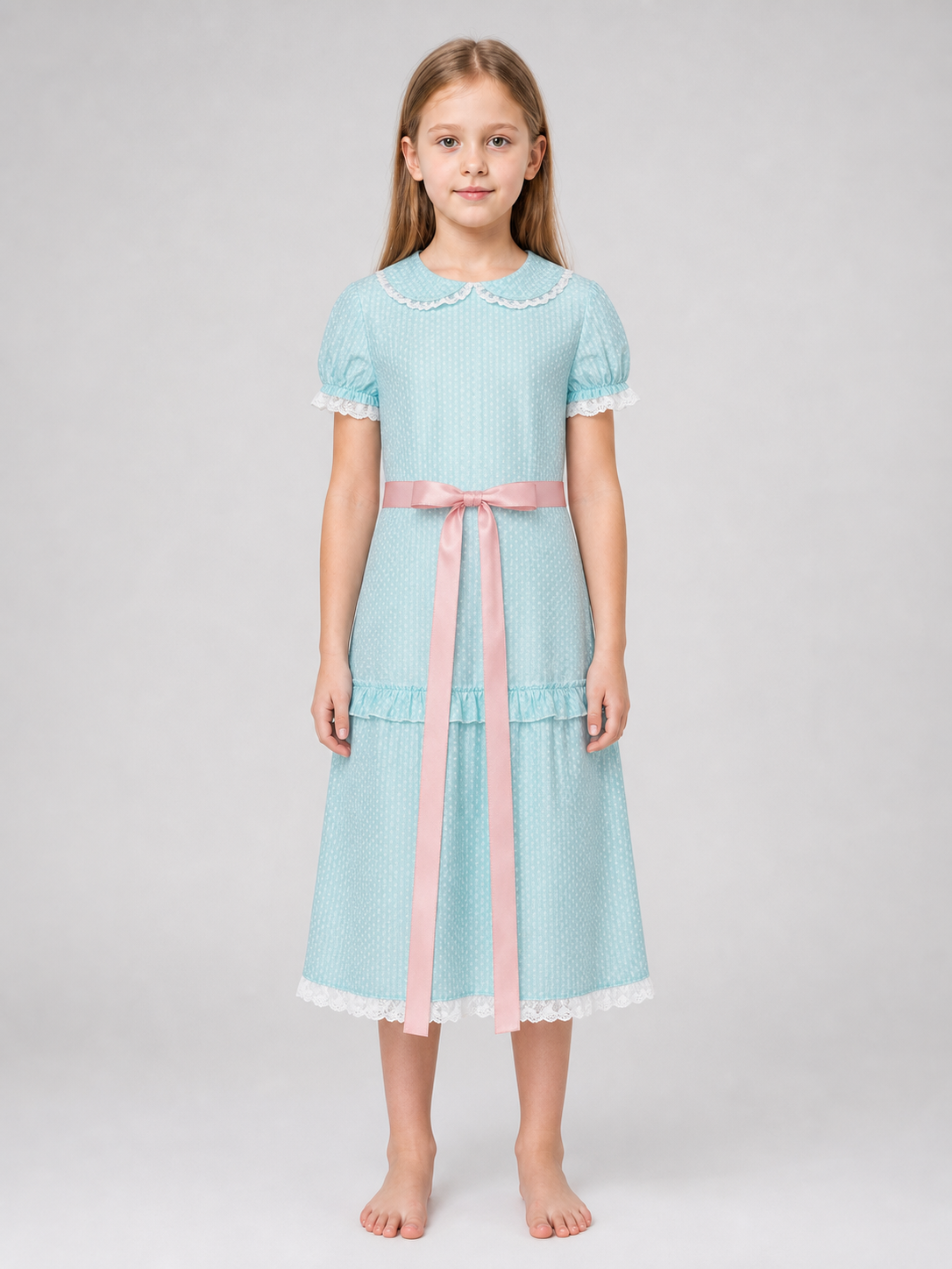 Shining Cosplay Dress with Collar and Sash
