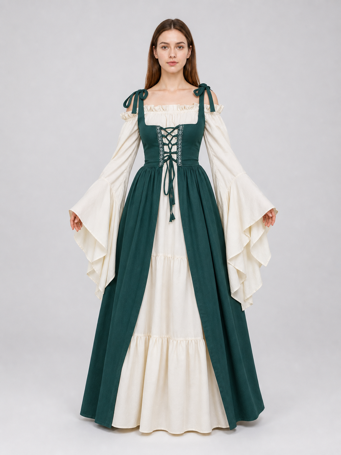 Layered Renaissance-Style Costume Dress
