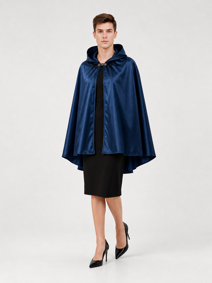 Blue Carnival Hooded Cape for Stage