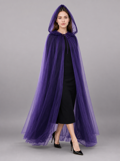 Purple Hooded Costume Cloak