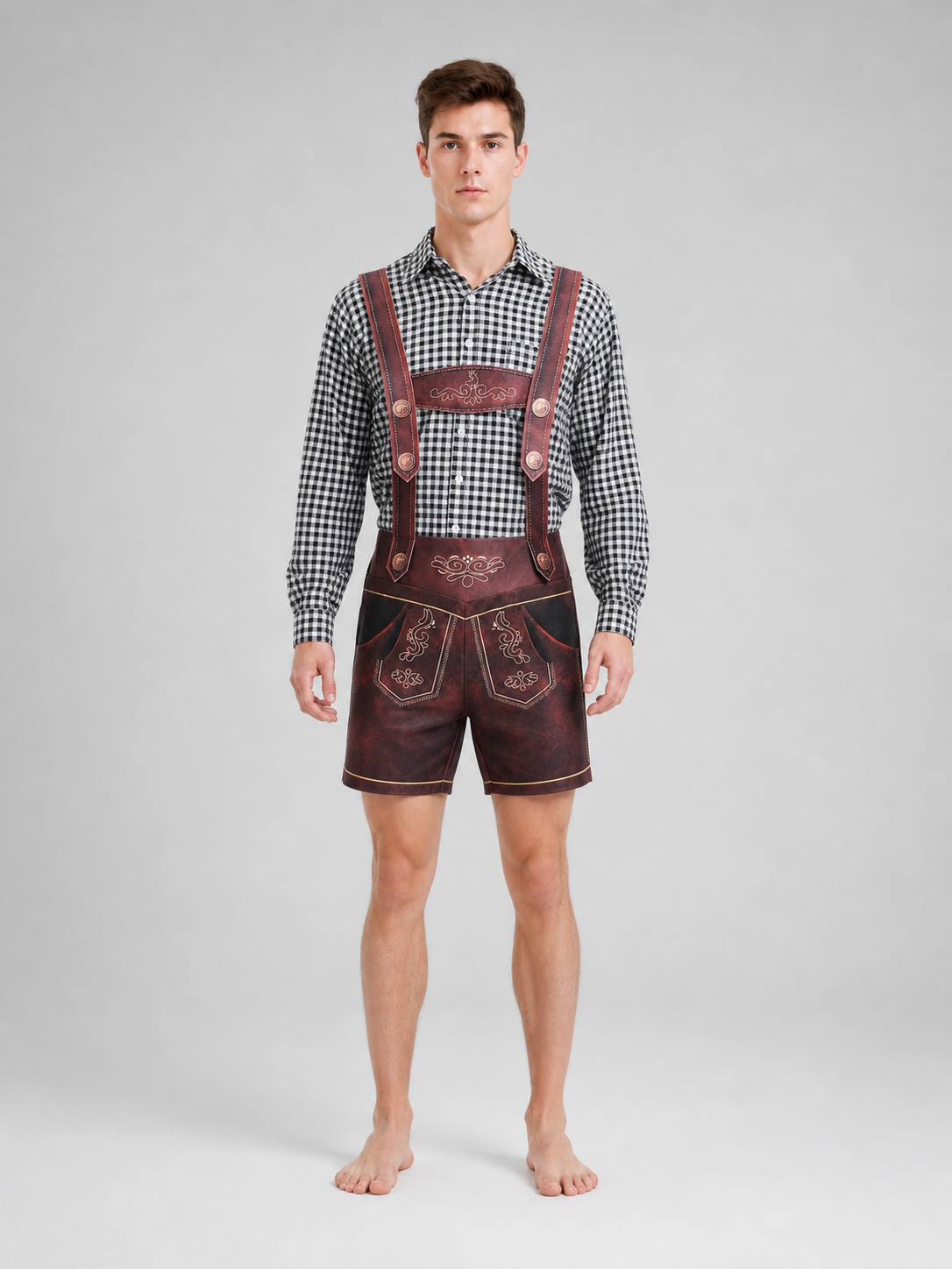 Plaid Long-Sleeve Party Shirt