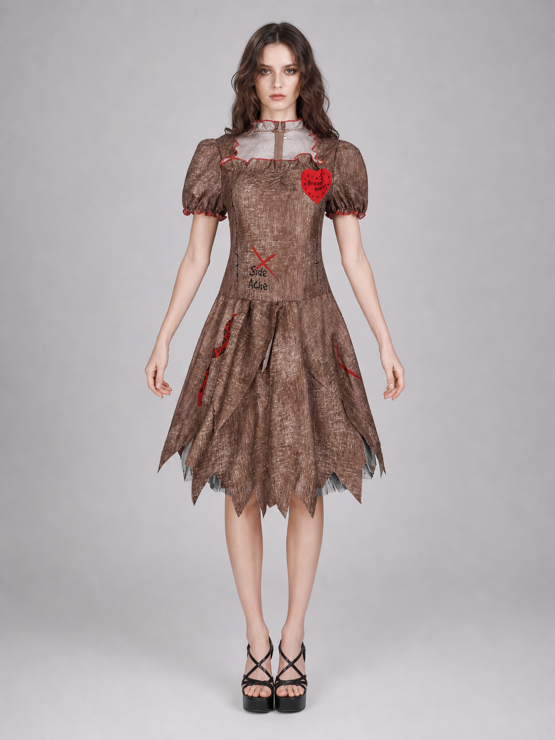 Halloween Costume Dress with Torn Hem