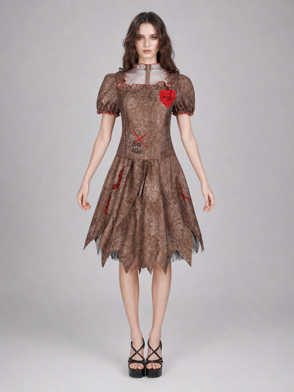 Halloween Costume Dress with Torn Hem