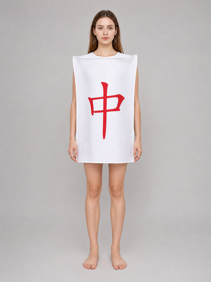 Carnival tunic with a red symbol for performances