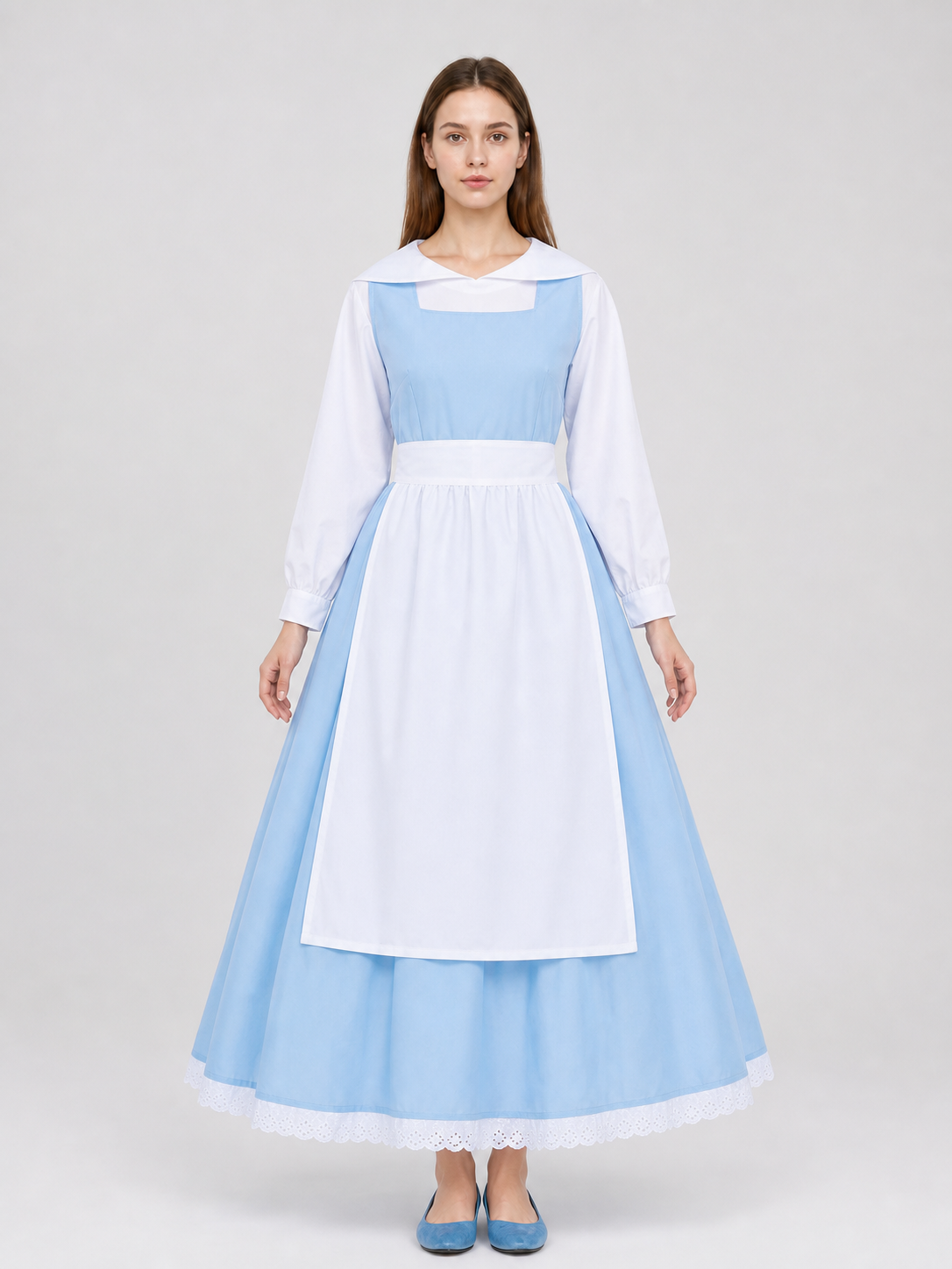 White and Blue Princess Costume Dress