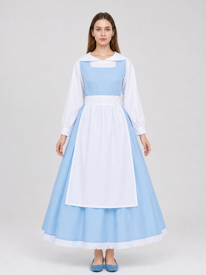 White and Blue Princess Costume Dress