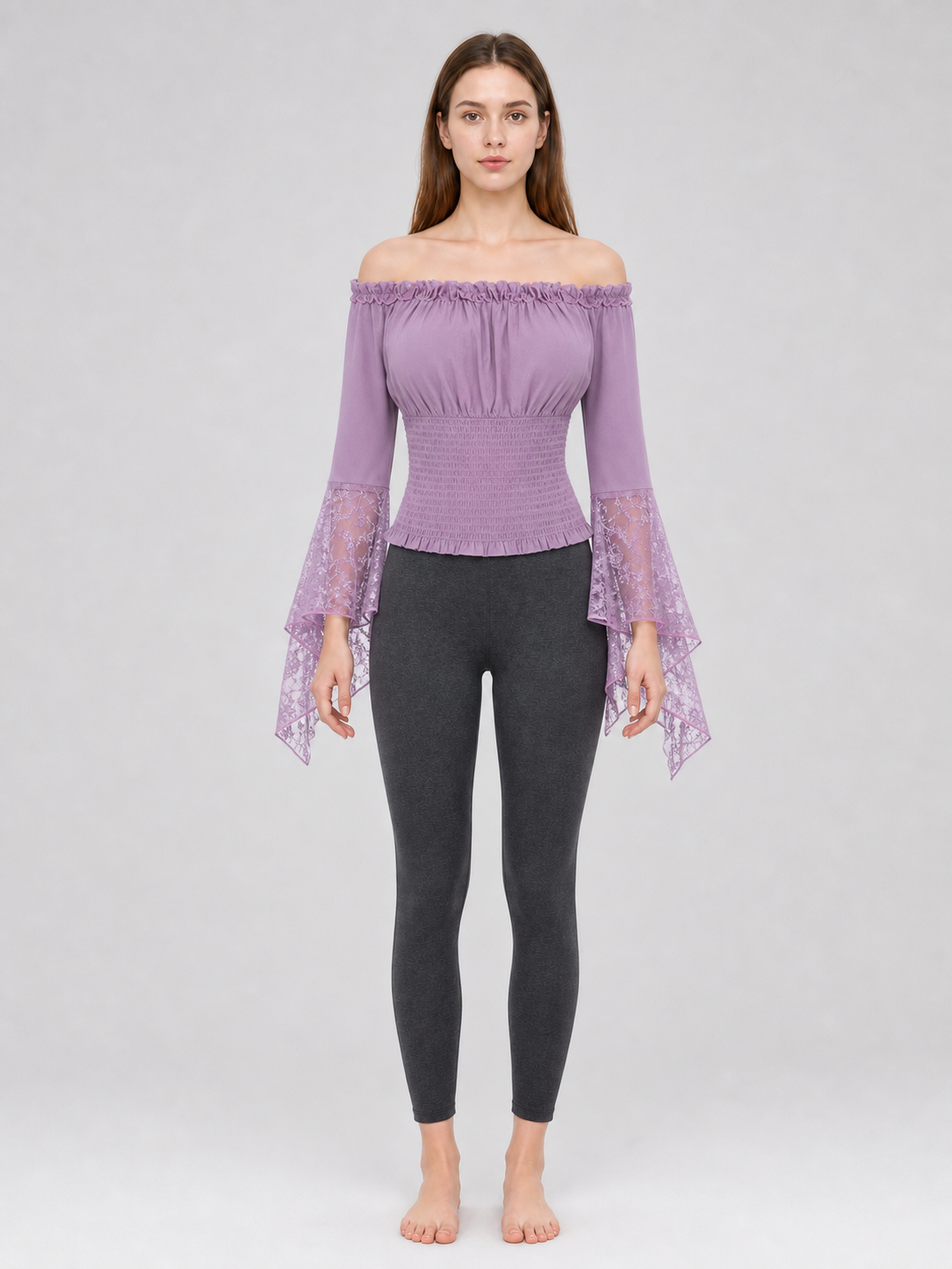 Off-Shoulder Long-Sleeve Top