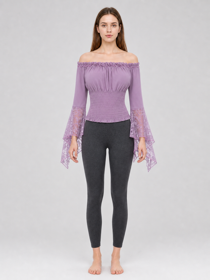 Off-Shoulder Long-Sleeve Top