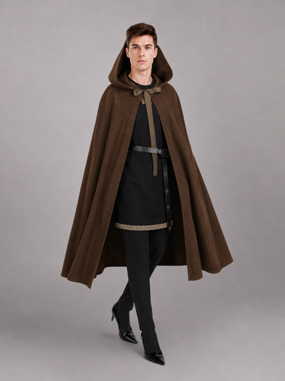 Brown carnival hood with tie