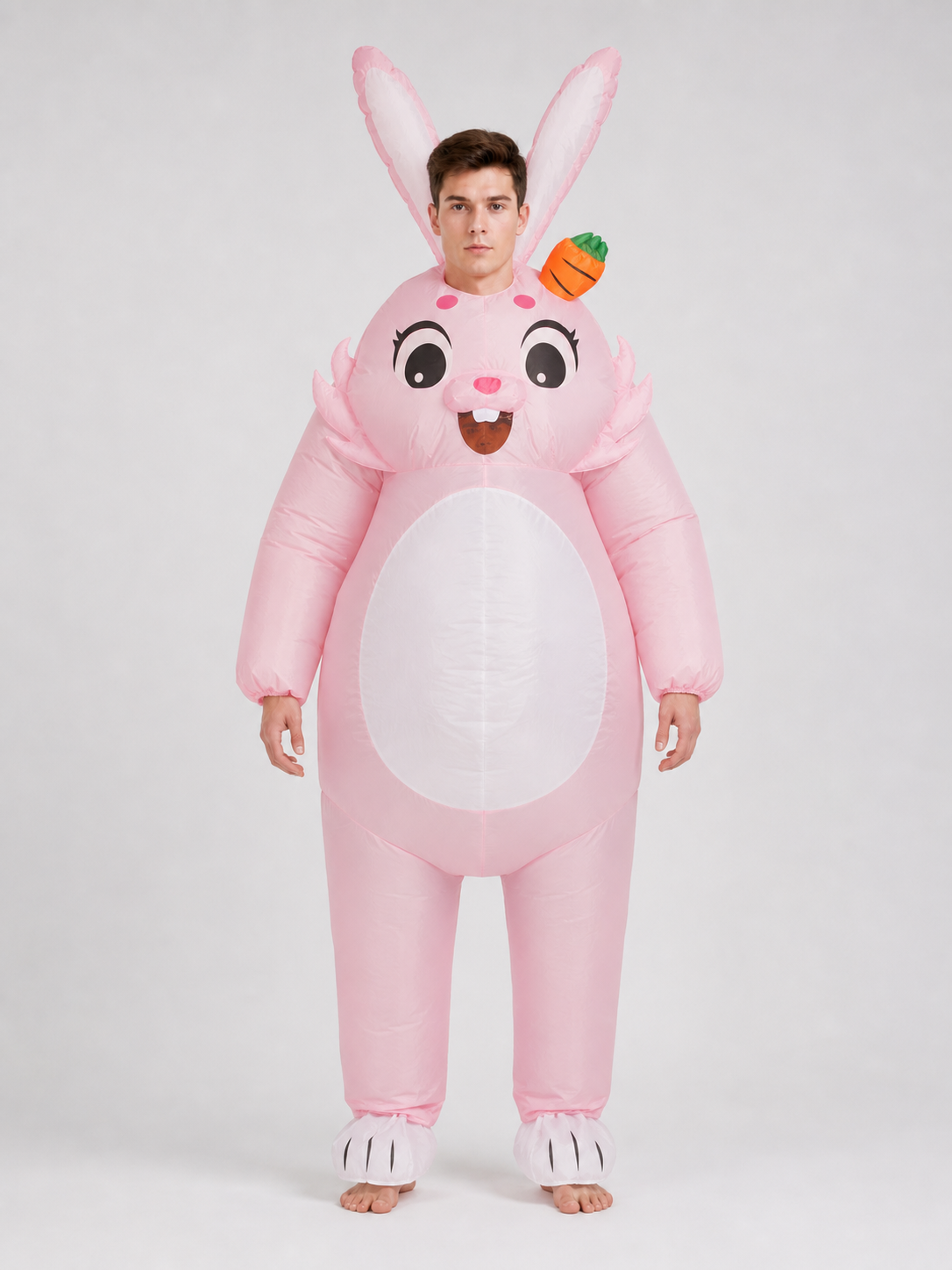 Inflatable Bunny Costume with Ears and a Carrot