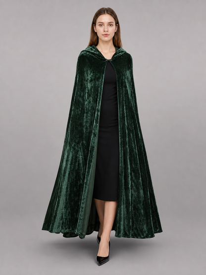 Hooded Dark Green Costume Cloak