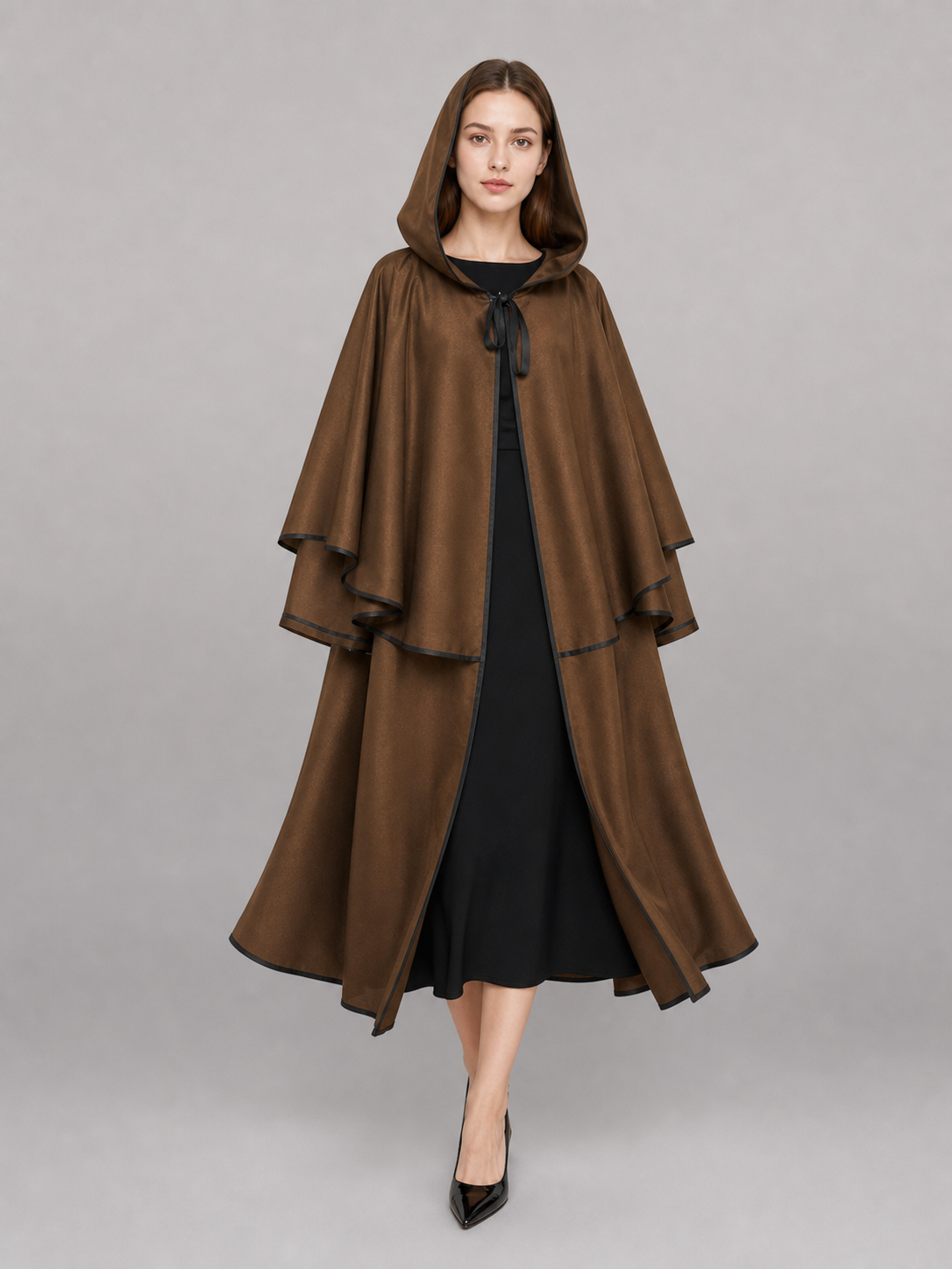 Brown Hooded Costume Cloak