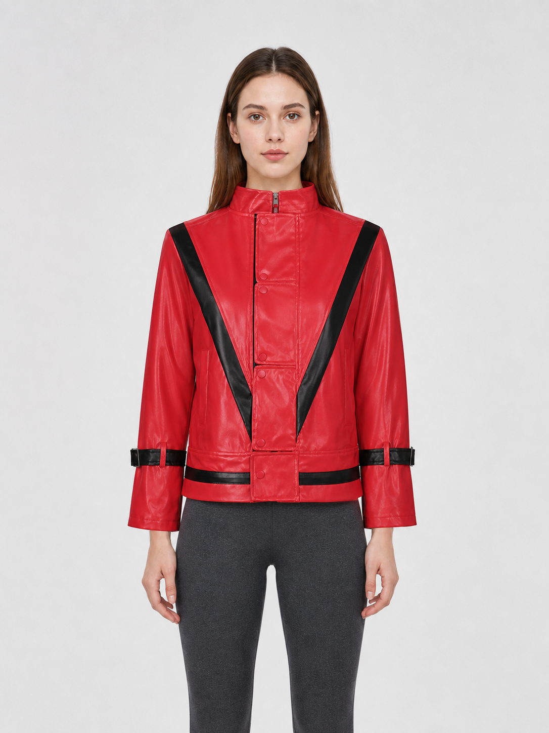 Red Michael Jackson-Style Cosplay Jacket