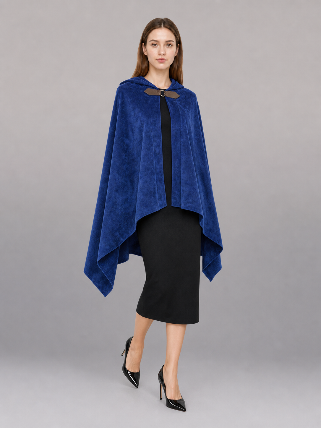 Blue Hooded Carnival Cloak for Cosplay