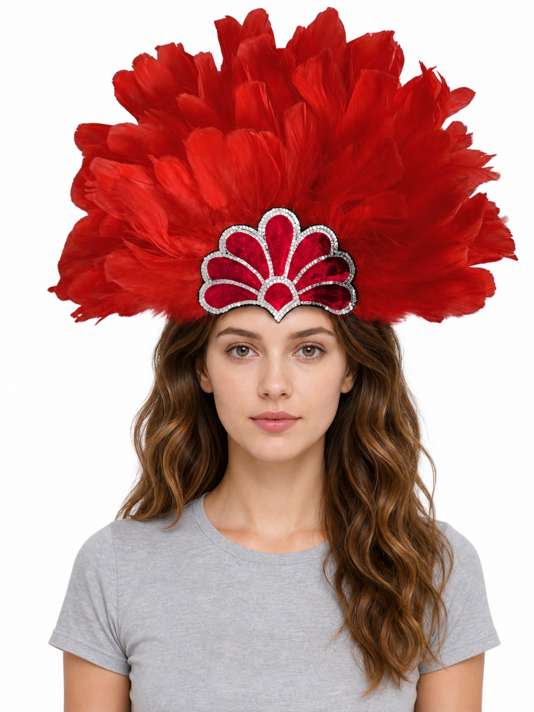 Red Feather Carnival Headpiece product view 22