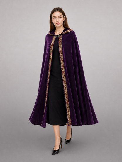 Purple Hooded Costume Cape