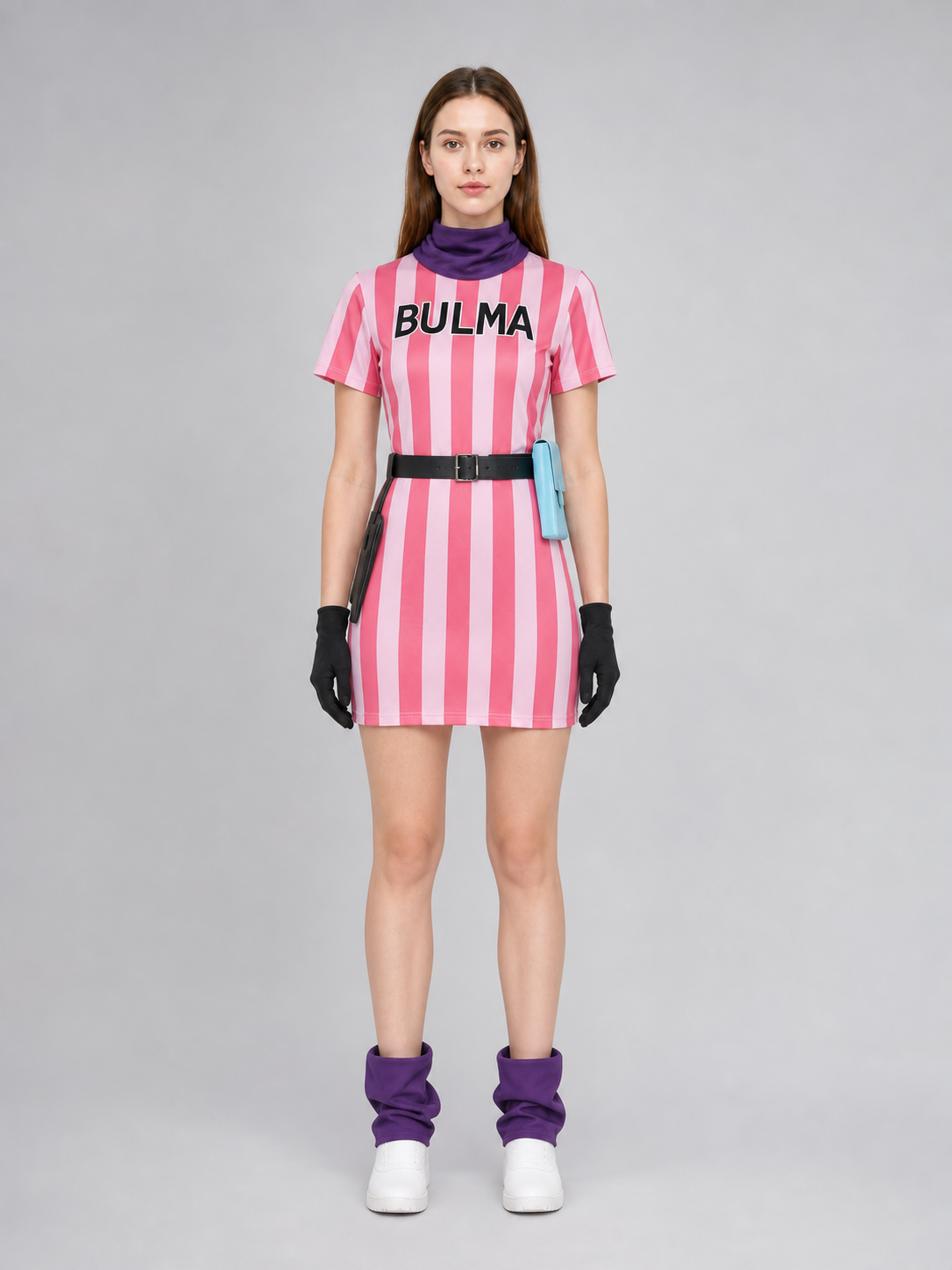 Dragon Ball Bulma Cosplay Dress with Accessories